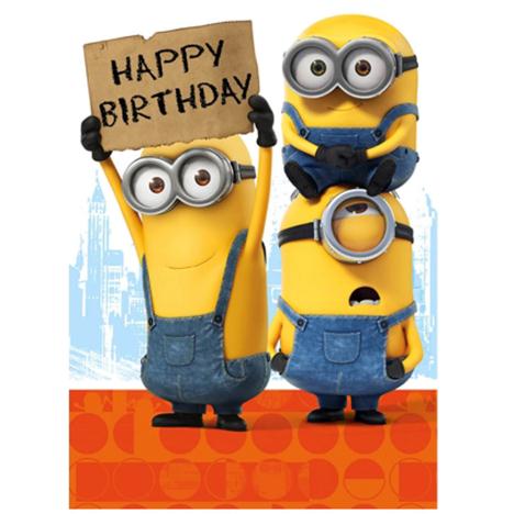Happy Birthday Sign Minions Card £1.75